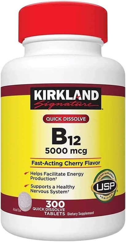 FrenchGlory Kirkland Signature Quick Dissolve Vitamin B-12 5000 mcg, 300 Tablets