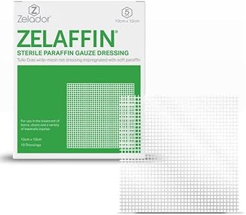 Paraffin Gauze Tulle Gras Wide-Mesh Net Dressing Impregnated With Soft Paraffin (5X5Cm X 20)