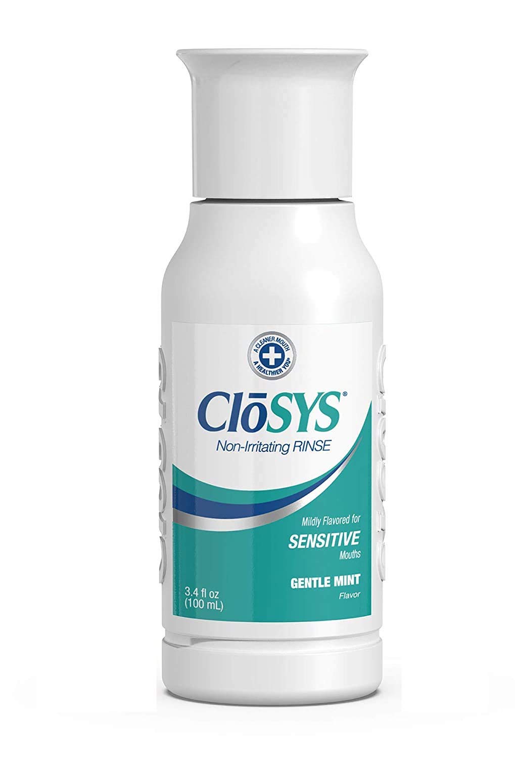 Closys Sensitive Mouthwash, 3.4 Ounce Travel Size (48 Count), Gentle Mint, Alcohol Free, Dye Free, Ph Balanced, Helps Soothe Mouth Sensitivity, Fights Bad Breath