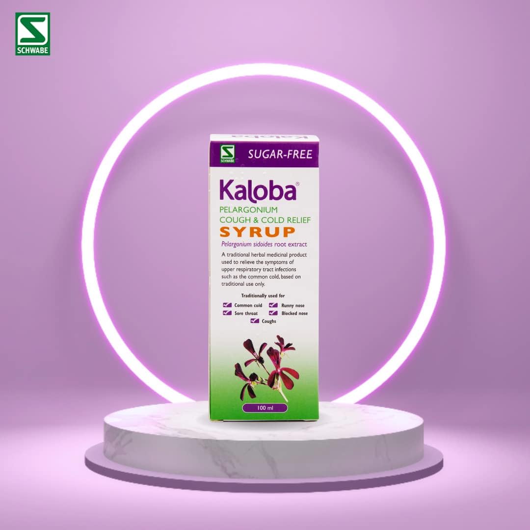 Schwabe Pharma - Kaloba Cough & Cold Relief Syrup - Pelargonium Sidoides Root Extract - Traditionally Used for Common Cold, Runny Nose, Sore Throat, Blocked Nose, Cough - Sugar Free – 100ml : Amazon.co.uk: Health & Personal Care