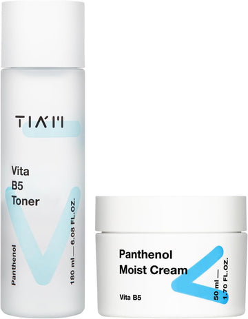 Tiam Long-Lasting Hydration Duo: Vita B5 Toner & Panthenol Moist Cream, Hydration Boosting, Strengthening Skin Barrier, Korean Skincare Set