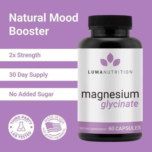 Magnesium Glycinate 1000Mg (Magnesium Glycinate 500Mg Per Capsule) - Pure Magnesium Supplement - Chelated For Maximum Absorption - 60 Capsules