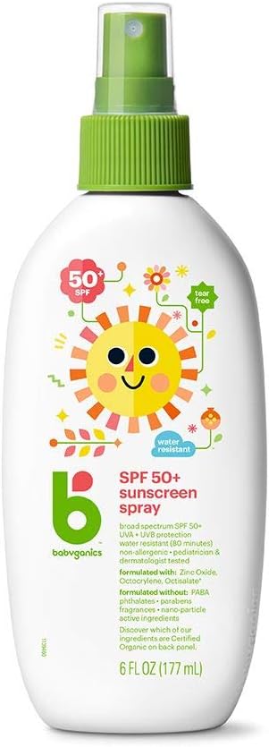 Babyganics Sunscreen Spray 50 Spf, 6Oz, Packaging May Vary