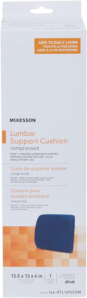 McKesson Back Support Cushion for Office, Home, Travel, Lumbar Support, Foam, 13 2/5 in x 13 in x 4 in, 4 Count
