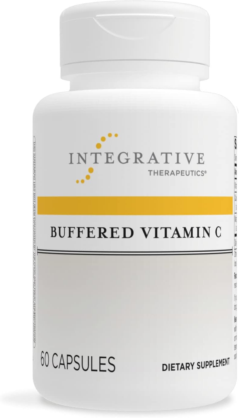 Integrative Therapeutics Buffered Vitamin C Capsules 1,000 Mg - Immune Support Supplement* - Antioxidant Support* - Gentle Formula - Gluten Free - 60 Vegan Capsules