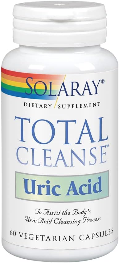 Solaray Total Cleanse Uric Acid, Tart Cherry, Bromelain, Quercetin and More, Joint Comfort Support, Vegan, 60 Caps