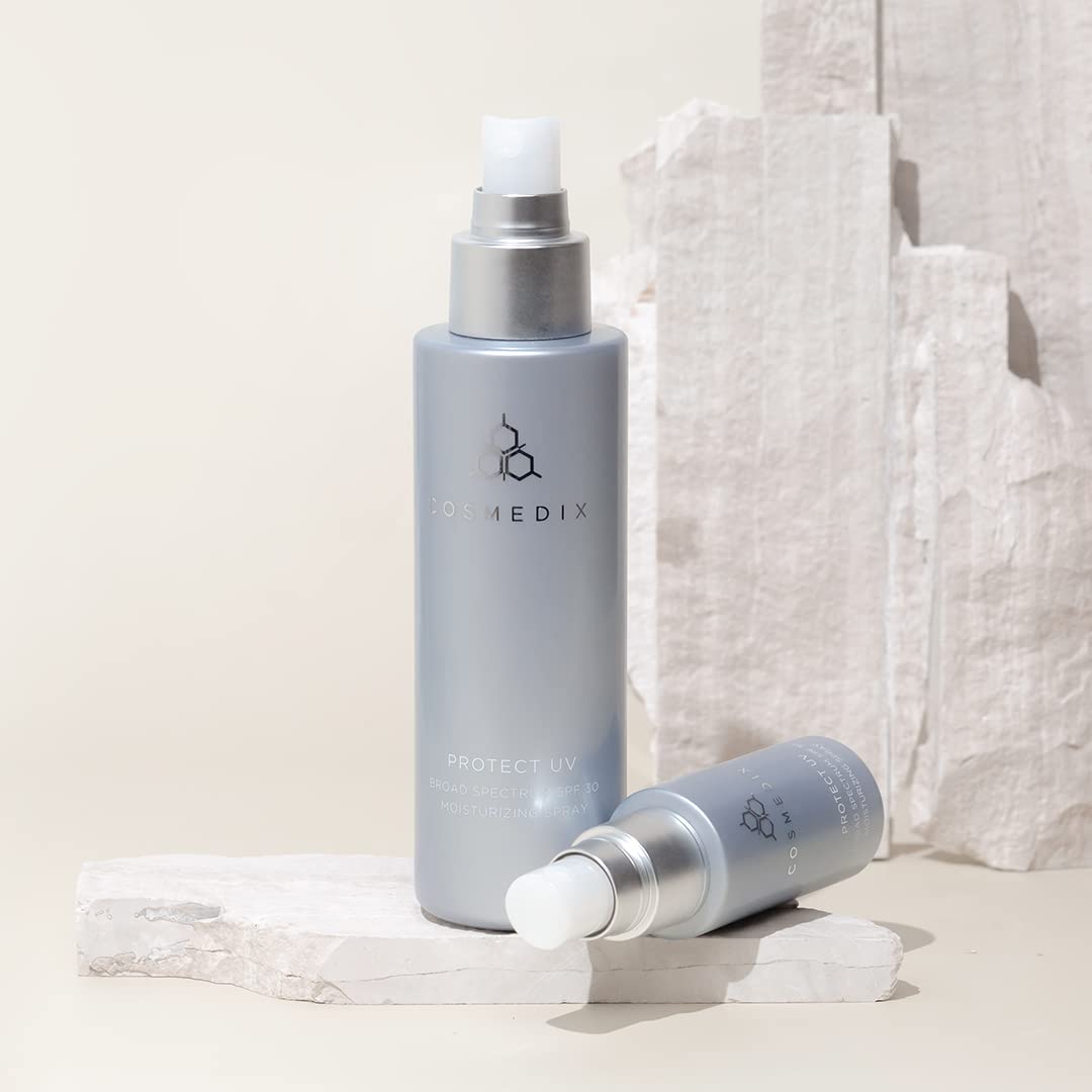 Cosmedix Protect - Uv Broad Spectrum Spf 30 Moisturizing Sunscreen Spray - Sunscreen For Face And Body, Oil-Free Suntan Lotion For Clean Pores - Made With Niacinamide, Green Tea Extract, Vitamin B : Beauty & Personal Care