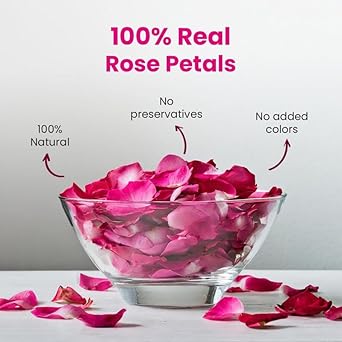 Blue Tea - Rose Petal Tea - Loose - 0.88 Oz | Chemical- Free| Rich In Vitamin-C | Natural Sun Dried | Beautiful Hair & Skin-Caffeine Free - Flower Based - Herbal Tea - Vegan | Pet Jar Pack