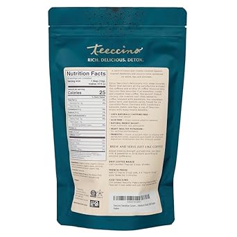 Teeccino Dandelion Caramel Nut Herbal Coffee - Caffeine-Free Coffee Alternative With Prebiotics, Gluten Free, Acid Free - Medium Roast, 500 Grams