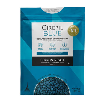 Cirepil - Blue - 800G Wax Beads - Unscented For Sensitive Skin - Disposable Blue Wax Refill - Fluid Gel Texture, Easy Removal, Peel-Off - No Strip Needed