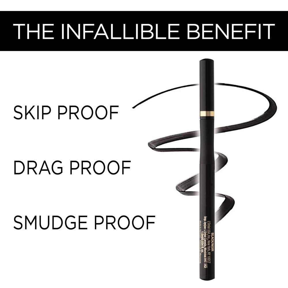 L'Oreal Paris Makeup Infallible Super Slim Long-Lasting Liquid Eyeliner, Ultra-Fine Felt Tip, Quick Drying Formula, Glides on Smoothly, Brown, Pack of 2 : Beauty & Personal Care