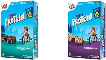 Clif Kid Zbar Protein Chocolate Mint & Chocolate Chip Crispy Whole Grain Snack Bars - Made with Organic Oats - Non-GMO - 5g Protein - 1.27 oz. (15 Pack) : Health & Household