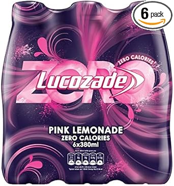 Lucozade Energy Zero Pink Lemonade 6 X 380Ml