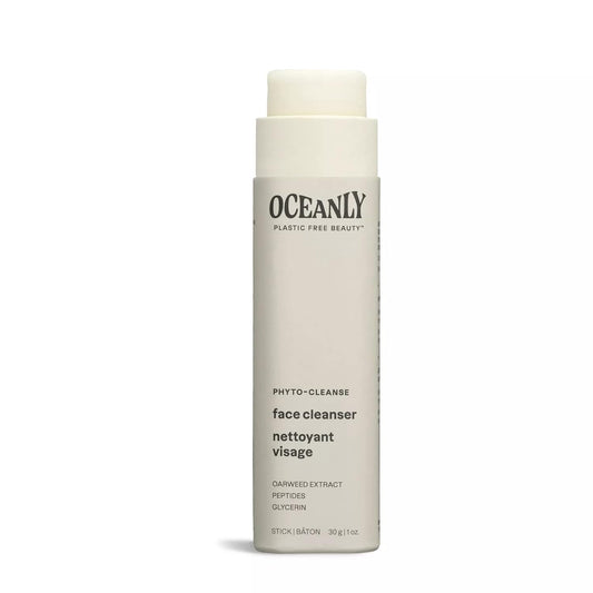 ATTITUDE Oceanly Face Cleanser Stick, EWG Verified, Plastic-free, Plant and Mineral-Based Ingredients, Vegan and Cruelty-free Beauty Products, PHYTO CLEANSE, Unscented, 1 Ounce