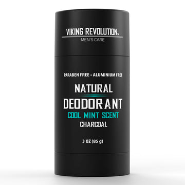 Viking Revolution Cool Mint Deodorant For Men - Natural Deodorant For Men Charcoal Deodorant Men With Shea Butter, Coconut Oil, Baking Soda, Beeswax - Mens Deodorant Aluminum Free (3Oz)