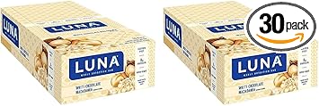 Luna Bar - Gluten Free Snack Bars - White Chocolate Macadamia Flavor -8G Of Protein - Non-Gmo - Plant-Based Wholesome Snacking - On The Go Snacks (1.69 Ounce Snack Bars, 15 Count) (Pack Of 2)