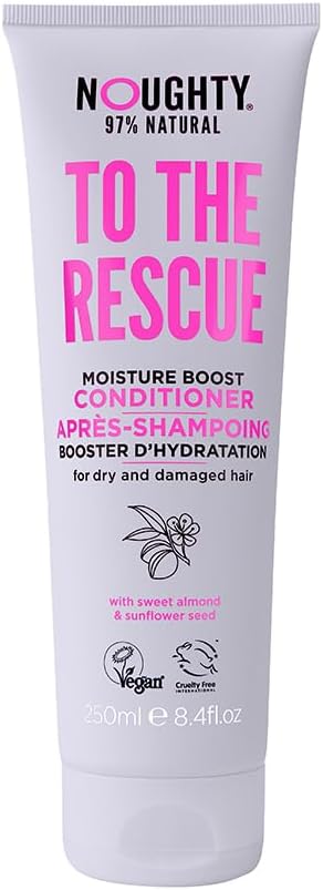 Noughty 97% Natural To The Rescue Moisture Boost Conditioner Sulphate Free Vegan Haircare Hydrating Formula For Dry & Damaged Hair With Sweet Almond And Sunflower Seed 250Ml
