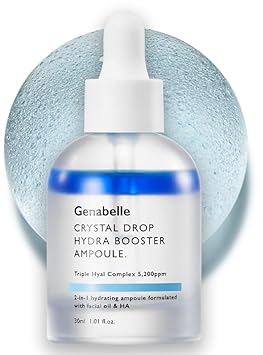 Crystal Drop Hydra Booster Ampoule – Hydrating Serum With Hyaluronic Acid, Panthenol & Jojoba Oil For Skin Barrier And Glow – 1.01 Fl.Oz