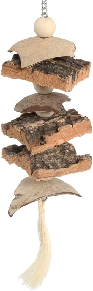 Natural Cork Stacker Parrot Toy