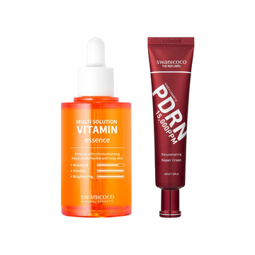 Dark Spot Correcting Glow Duo, Pdrn Rejuvenating Repair Cream + Vitamin C Serum Set For Dark Spots, Skin Glow, And Hydration