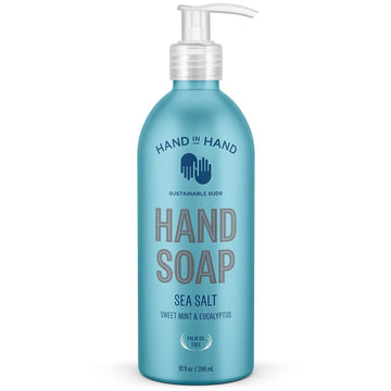 Hand In Hand Nourishing Liquid Hand Soap, 10 Fl Oz, Sweet Mint & Eucalyptus, Sea Salt Scent, Single