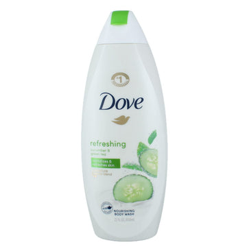 Dove Refreshing Body Wash Cucumber And Green Tea 4 Count Revitalizes And Refreshes Skin Cleanser That Effectively Washes Away Bacteria While Nourishing Your Skin 22 Oz