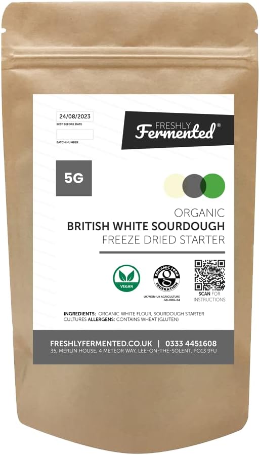 Freshly Fermented – Organic & Vegan Certified Freeze Dried Sourdough Culture, British White Style : Amazon.co.uk: Grocery