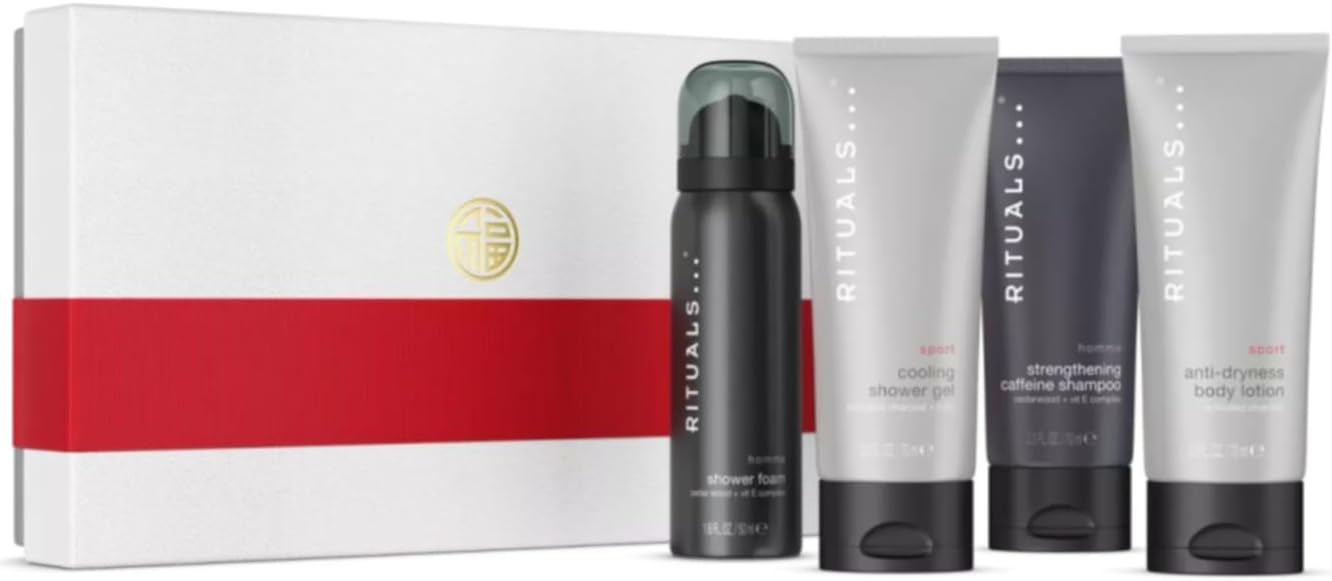 Rituals Gift Set For Men From The Homme Collection - Shower Foam, Shampoo, Shower Gel, Body Lotion – Small