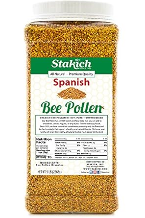 Stakich Spanish Bee Pollen Granules - 1 Pound (16 Ounce) - Pure, Natural, Unprocessed