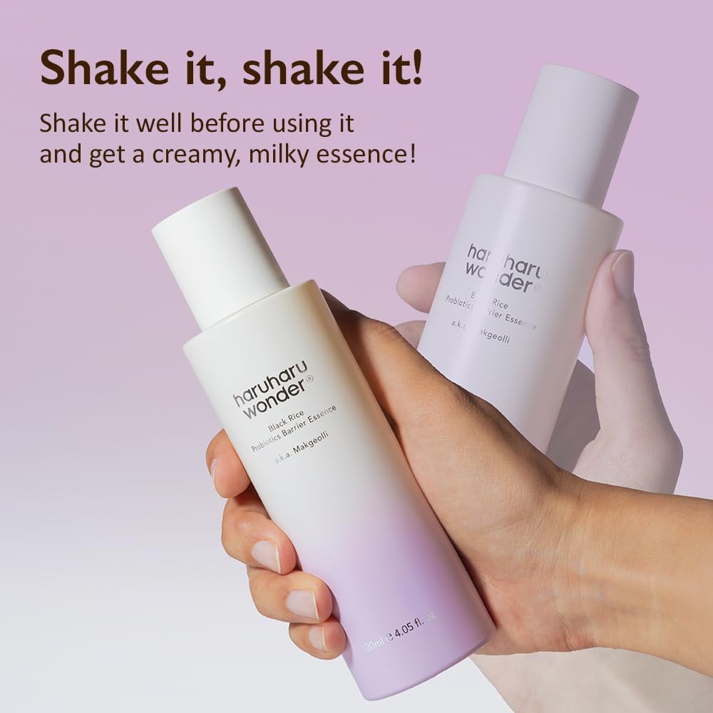 Haruharu Wonder Black Rice Probiotics Barrier Essence & Aha Cleansing Gel & Cleansing Oil : Beauty & Personal Care
