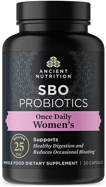 Probiotics For Women By Ancient Nutrition, Once Daily Women'S Probiotics 30Ct, Digestive Support And Reduces Occasional Bloating, Made With Chaste Tree Berry And Amla Berry, 25 Billion Cfus