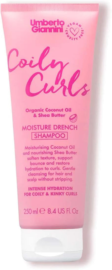 Umberto Giannini Coily Curls Shampoo, Vegan & Cruelty Free Moisturizing Shampoo For Curly Hair, 250 Ml (1-Pack)