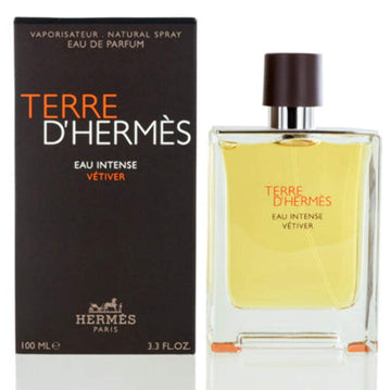 Terre D'Hermes Eau De Intense Vetiver By Hermes For Men 0.5 Oz Eau De Parfum Spray With Pouch