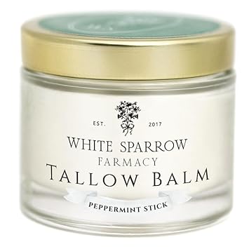 Organic Grass Fed Tallow Balm - (Peppermint) Organic Tallow From Grass Fed Cows & All Organic Ingredients. For Face And Body. (2.0 Oz)…
