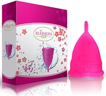 Blossom Menstrual Cup, Say No to Tampons | Get Blossom Cups for Menstrual Days| Period Cup, Reusable Menstrual Cup, Silicone Cup (Large, Solid Pink)