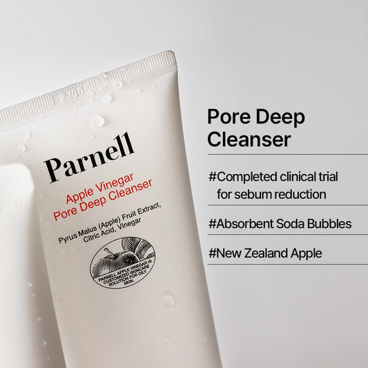 Parnell Apple Vinegar Pore Deep Cleanser - Aha, Ursolic Acid, Oil, Sebum, Pore Control, Deep Cleansing Biodegradable Pads For Oily Skin (5.07 Fl Oz / 150Ml)