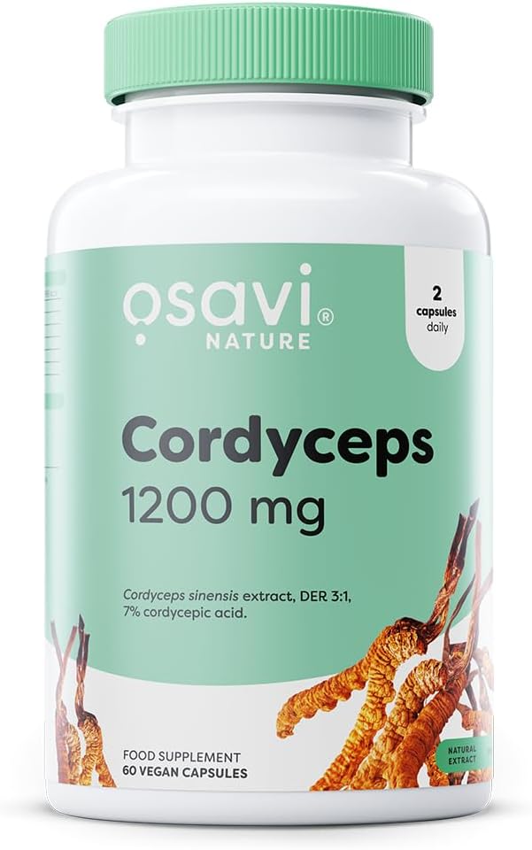 Osavi Cordyceps 1200 mg – 60 Vegan Capsules | Standardized Cordyceps Mycelia Extract for Energy, Endurance & Vitality | Supports Physical Performance & Immune Health : Amazon.co.uk: Health & Personal Care