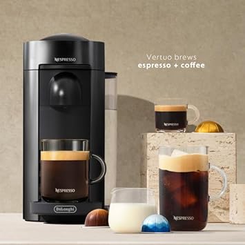 De'Longhi Nespresso Vertuo Plus Coffee And Espresso Machine By De'Longhi,8 Oz, Ink Black