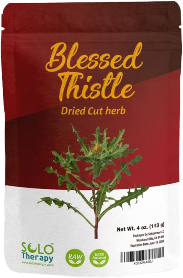 Blessed Thistle Herb 4 oz, Resealable Bag, Blessed Thistle Tea, Cardo Bendito, Holy Thistle 100% Natural, Cnicus Benedictus