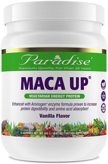 Paradise Herbs Maca Up Protein Powder, Vanilla, 15.87 Ounce