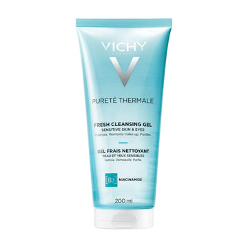 Vichy Pureté Thermale Fresh Cleansing Gel, Formulated With Glycerin, Gentle Gel Cleanser & Makeup Remover, Removes Impurities Without Overdrying, Safe For Sensitive Skin & Eyes