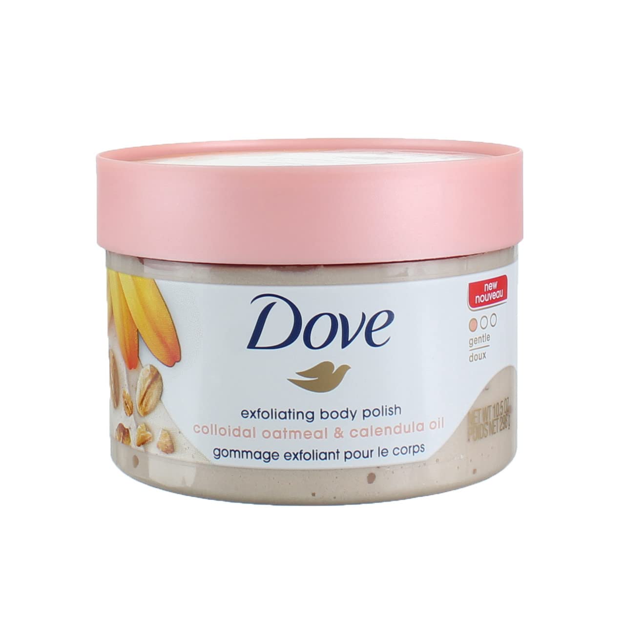 Dove Scrub For Silky Skin Oatmeal & Calendula Oil Body Scrub Exfoliates & Gives Lasting Nourishment 10.5 Oz 4 Count