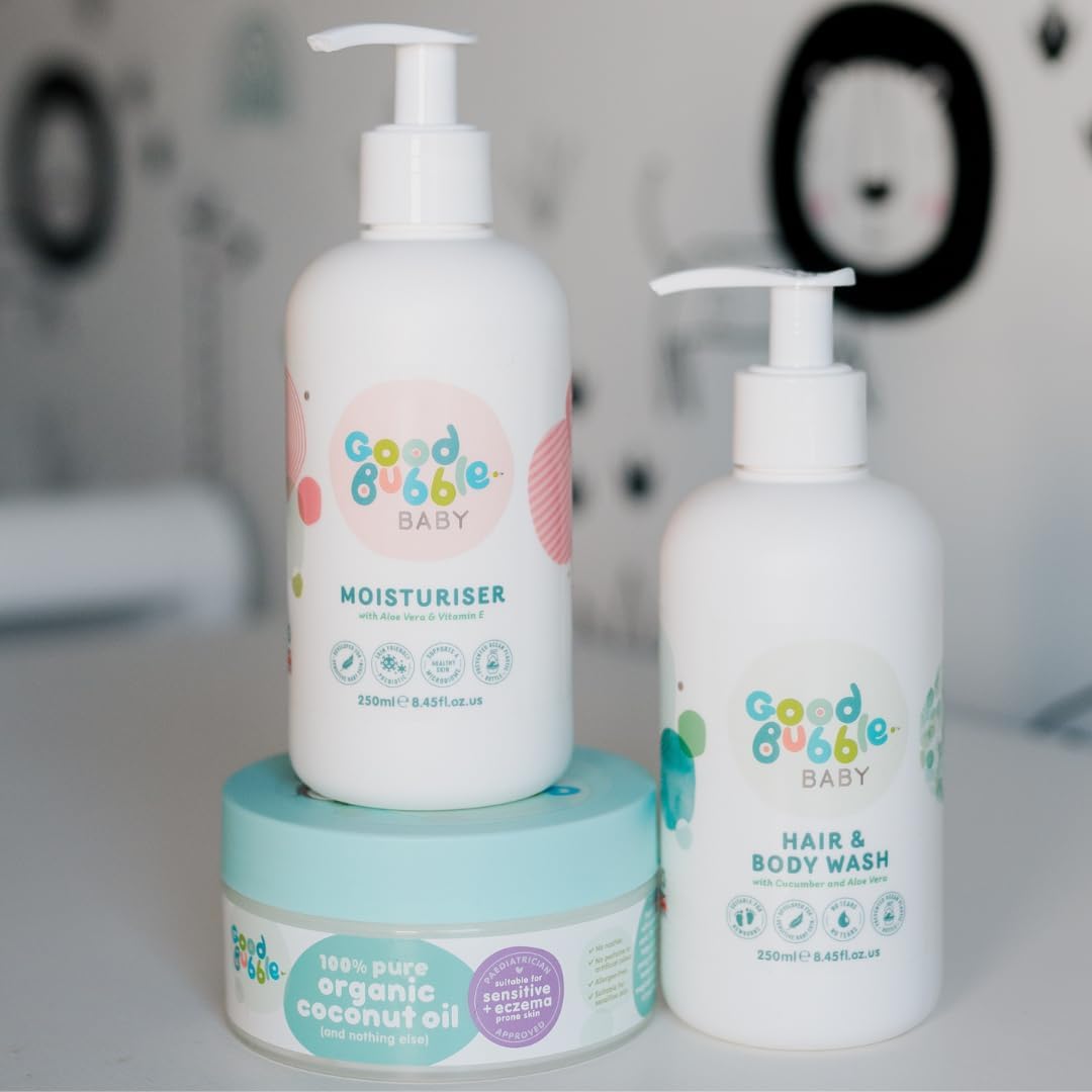 Good Bubble Baby Moisturiser with Aloe Vera & Vitamin E - 250ml Moisturiser for Sensitive Skin – Aloe Vera Moisturiser with Skin Friendly Prebiotic for Kids Skincare : Amazon.co.uk: Baby Products
