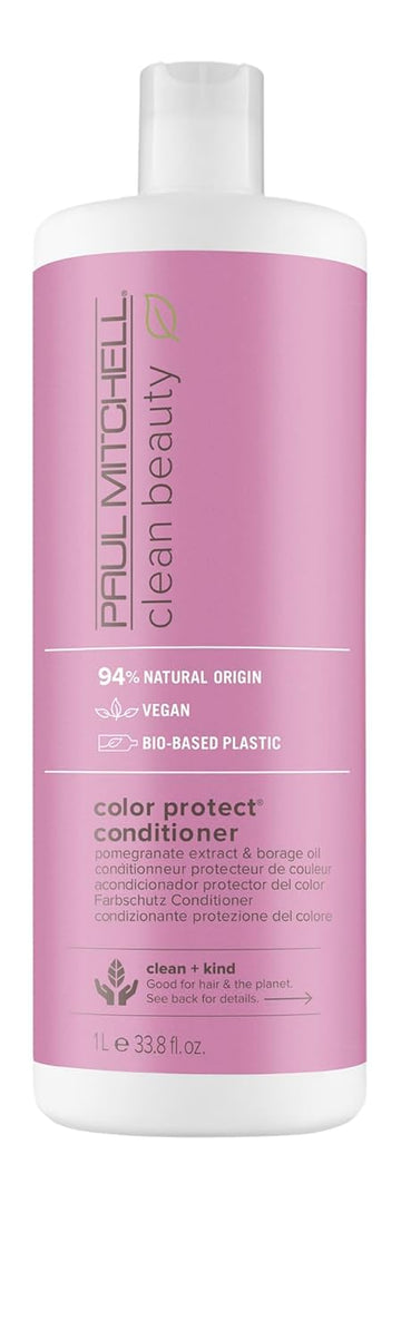 Paul Mitchell Clean Beauty Color Protect Conditioner, Replenishes, Extends Color Vibrancy, For Color-Treated Hair, 33.8 Fl. Oz