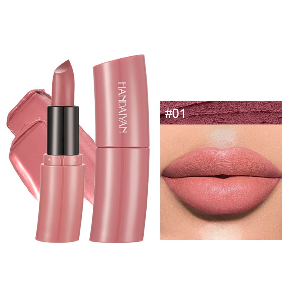 6 Colors Matte Lipstick Set New Upgraded Formula Nude Moisturizer Smooth Lipstick Long Lasting Not Dry Or Cracked Lipstick Makeup Gift Set