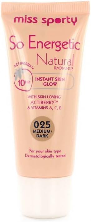 Miss Sporty So Energetic Natural Radiance Foundation 30Ml-025 Medium/Dark