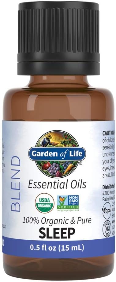 Garden of Life Essential Oils, 100% Organic and Pure Lavender Essential Oil Plus Ylang Ylang & Chamomile - Sleep Blend for Diffusers, Home, Skin & Body Care - Calming, Relaxing, Peaceful, 0.5 fl oz
