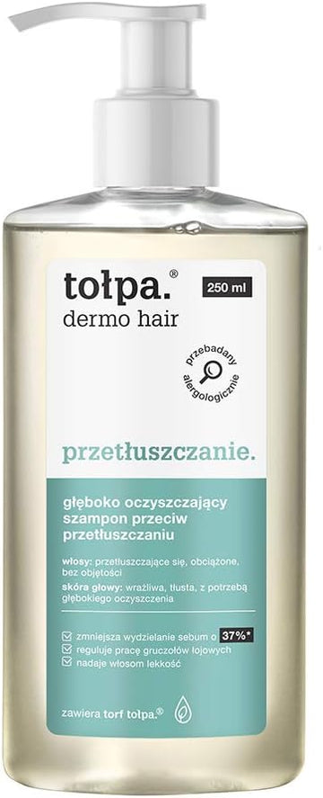 Tolpa Dermo Hair Greasy, Deep Cleansing Anti-Greasy Shampoo 250 Ml