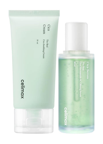 Celimax The Real Cica Soothing Cream 50Ml + The Real Cica Niacinamide Ac Calming Serum 40Ml Bundle