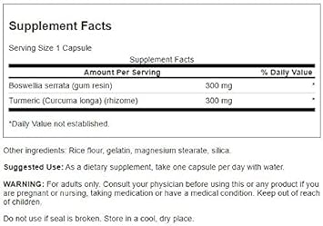 Swanson Full Spectrum Boswellia And Curcumin 60 Capsules(Packing May Vary)